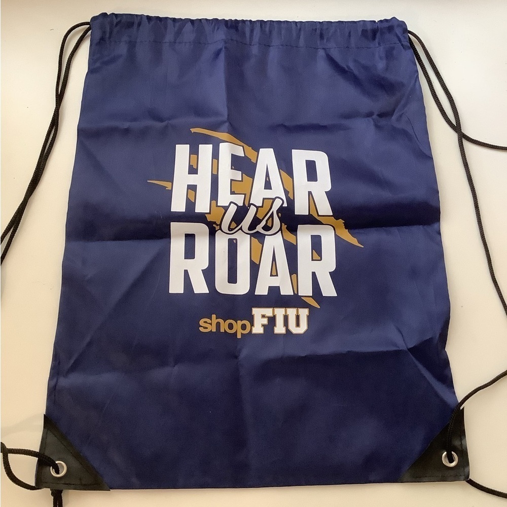 FIU Hear Us Roar Blue Drawstring Bag Preloved